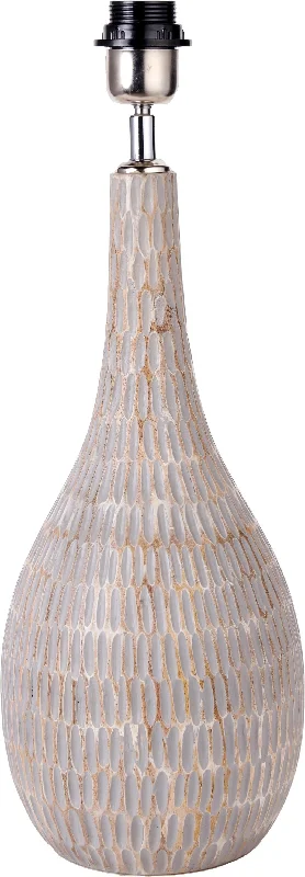 Track lighting with a brushed nickel finishIoan Black/Grey Engraved Wood Bottle Table Lamp  - Base Only