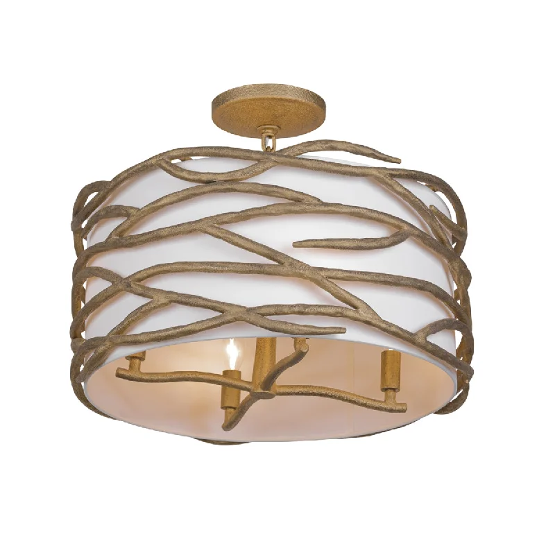 Dimmable Industrial Lighting for Ambiance ControlBranch Reality 20" 4 Lights Semi-Flush Mount Gold Finish Dimmable Industrial Lighting for Ambiance ControlBranch Reality 20" 4 Lights Semi-Flush Mount Gold Finish
