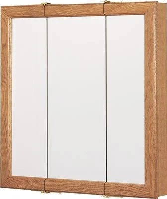 Track lighting with adjustable armsOak Triview Medicine Cabinet 24 In.