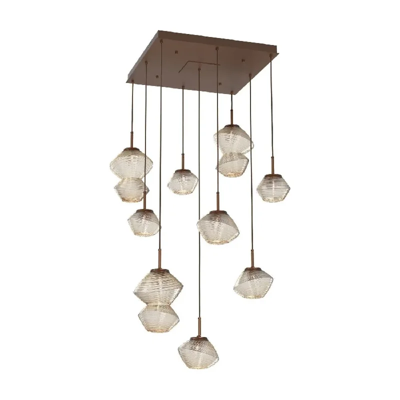 Modern track lighting with LED bulbsMesa Square 9 Light Multi-Light Pendant