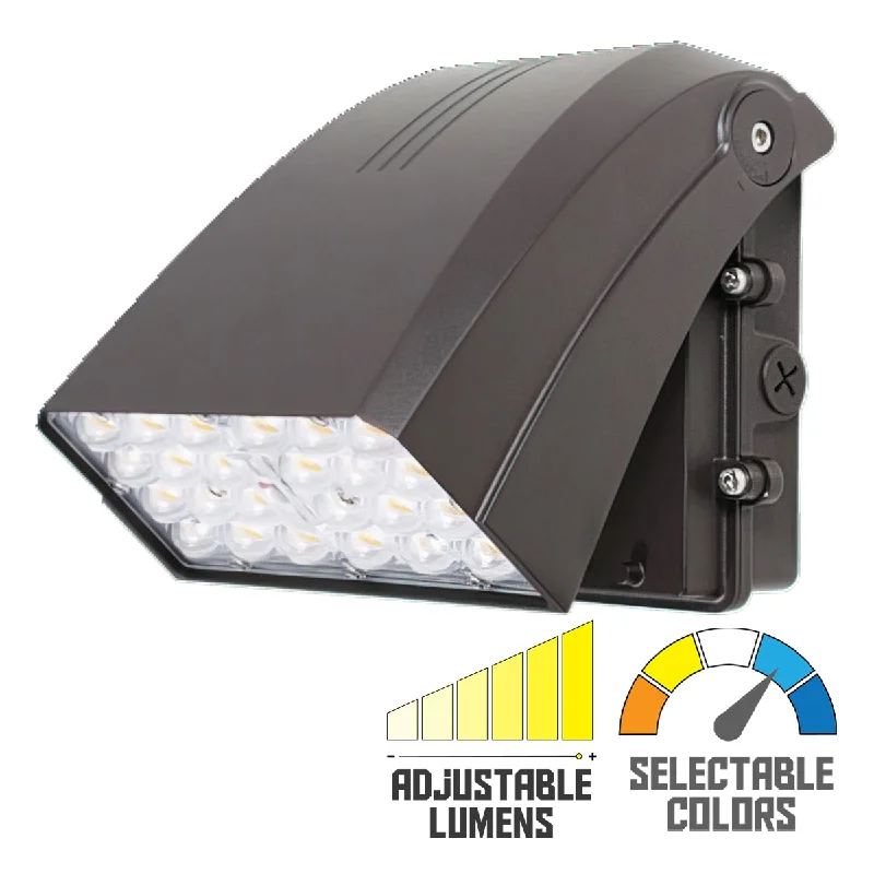 Shock - Resistant Industrial Lighting for Vibrating Machinery AreasLED Adjustable Wall Pack, 8400Lm, 30/45/60W, 30K/40K/50K, On/Off Photocell, 120-347V, Bronze Shock - Resistant Industrial Lighting for Vibrating Machinery AreasLED Adjustable Wall Pack, 8400Lm, 30/45/60W, 30K/40K/50K, On/Off Photocell, 120-347V, Bronze