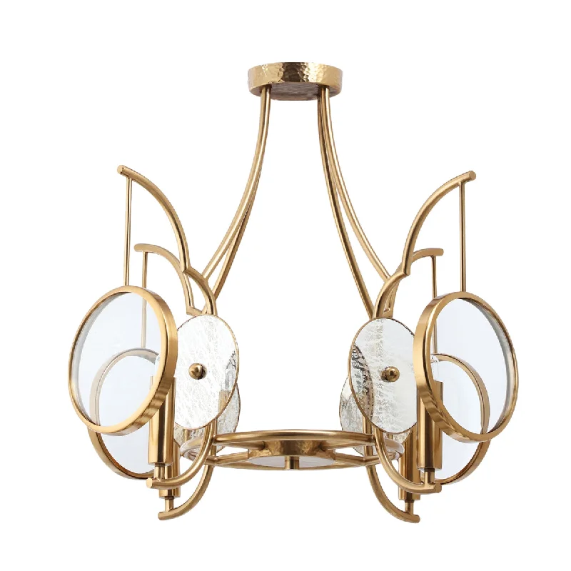 Dimmable Industrial Lighting for Ambiance ControlInto Focus 23" 4 Lights Semi-Flush Mount Gold Finish Dimmable Industrial Lighting for Ambiance ControlInto Focus 23" 4 Lights Semi-Flush Mount Gold Finish