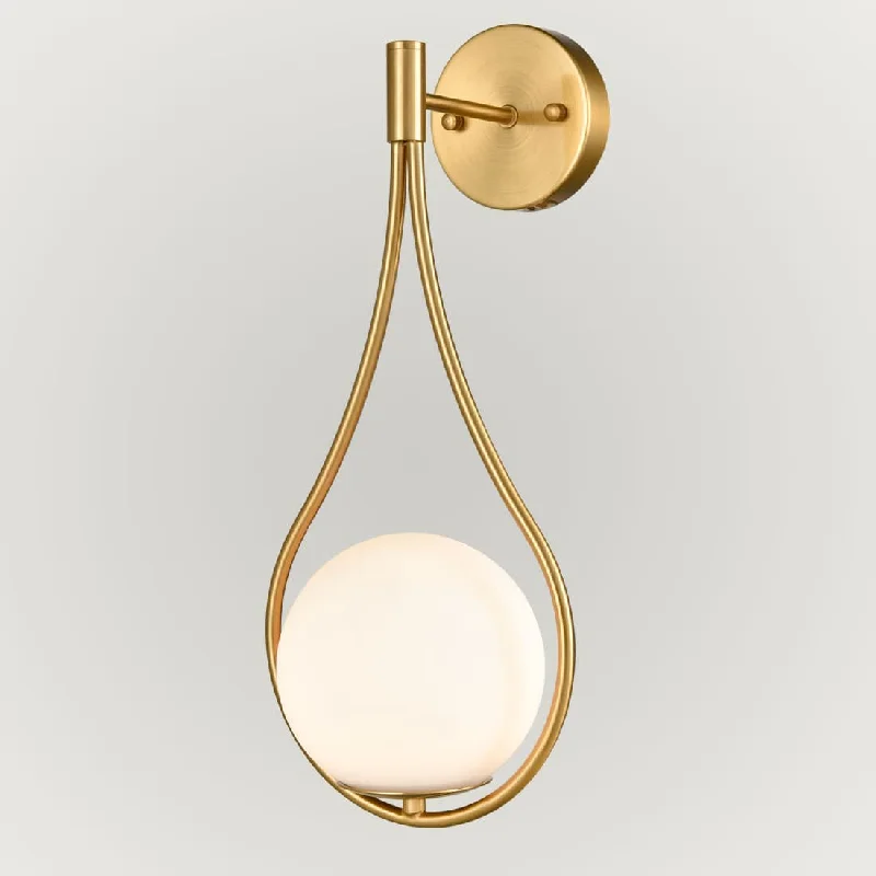Industrial Lighting for Metal Fabrication ShopsVanity Modren Wall Light Fixtures Milky White Round Glass Sconce Light Bedroom