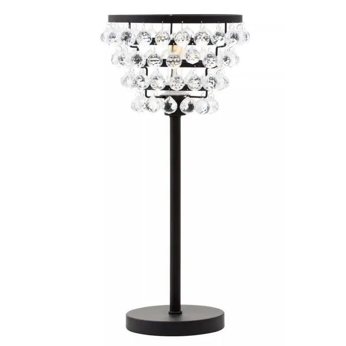 Low - voltage track lighting for safetyWalton Clear Crystal Table Lamp with Black & Gold  Metal