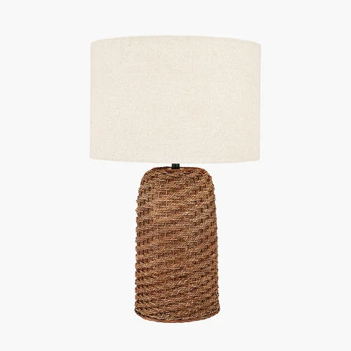 Track lighting for updating office lobbiesAndros Brown Woven Seagrass Table Lamp