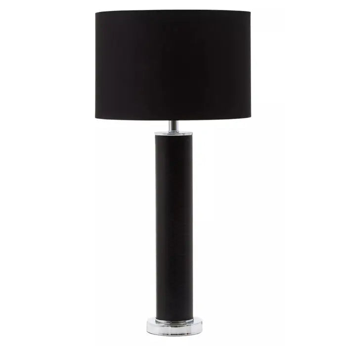 Track lighting for rental propertiesWallasey Black Snake Leather Effect Table Lamp with Chrome Base