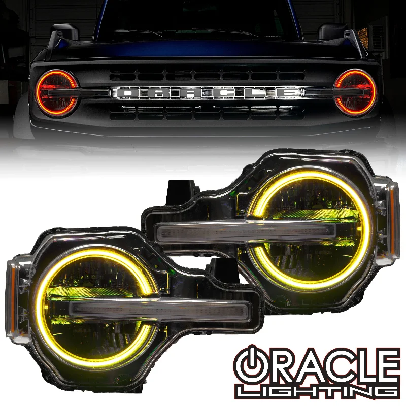 Track lighting for rental propertiesORACLE Lighting 2021-2024 Ford Bronco ColorSHIFT RGB+W Headlight Halo Upgrade Kit