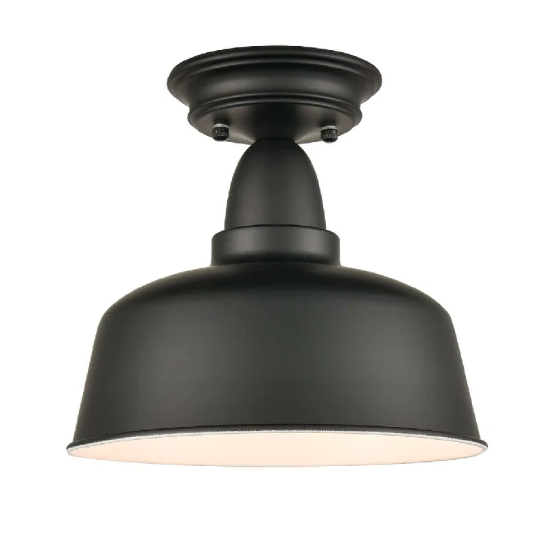 Industrial Lighting with High CRI (Color Rendering Index) for True Color PerceptionFarmhouse Matte Black Ceiling Light Fixture Rustic Barn Flush Mount