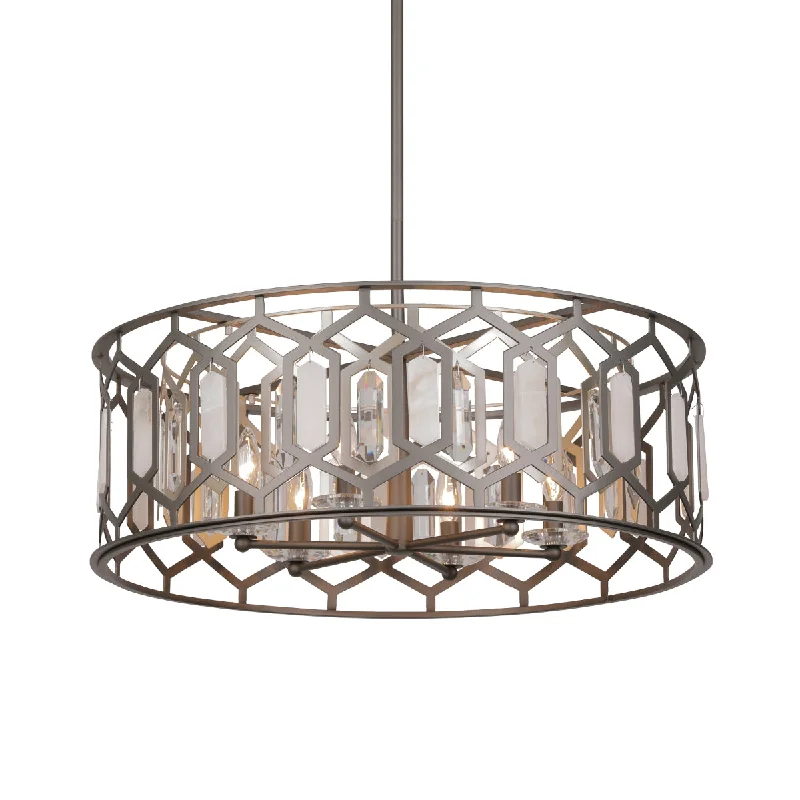 Industrial Lighting for Woodworking FactoriesHexly 28" 6 Lights Pendant Light Silver Finish Industrial Lighting for Woodworking FactoriesHexly 28" 6 Lights Pendant Light Silver Finish