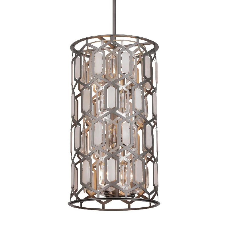 Industrial Lighting for Textile MillsHexly 29" 9 Lights Pendant Light Silver Finish