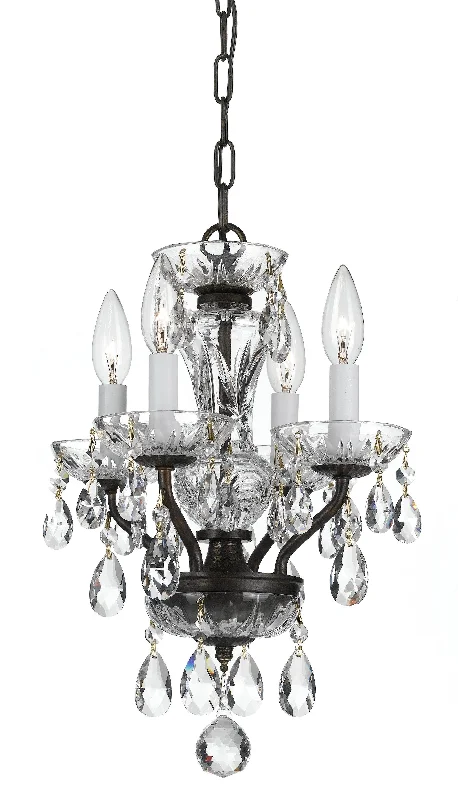 Chandeliers with Clear Crystal for a Sparkling EffectChandeliers with Clear Crystal for a Sparkling Effect4 Light English Bronze Crystal Mini Chandelier Draped In Clear Italian Crystal - C193-5534-EB-CL-I Chandeliers with Clear Crystal for a Sparkling EffectChandeliers with Clear Crystal for a Sparkling Effect4 Light English Bronze Crystal Mini Chandelier Draped In Clear Italian Crystal - C193-5534-EB-CL-I