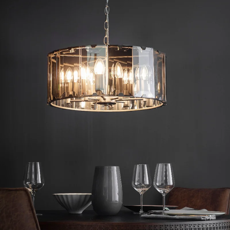 Small Chandeliers for Compact RoomsSmall Chandeliers for Compact RoomsEndon Clooney 8lt Smoked Tinted Glass Chandelier