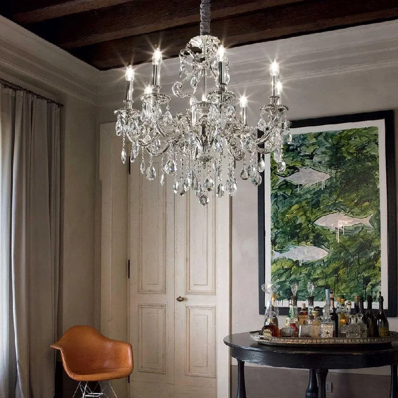 Chandeliers with Metal Frames in Copper FinishChandeliers with Metal Frames in Copper FinishGioconda Chandelier 8Lt in Silver, Gold Chandeliers with Metal Frames in Copper FinishChandeliers with Metal Frames in Copper FinishGioconda Chandelier 8Lt in Silver, Gold