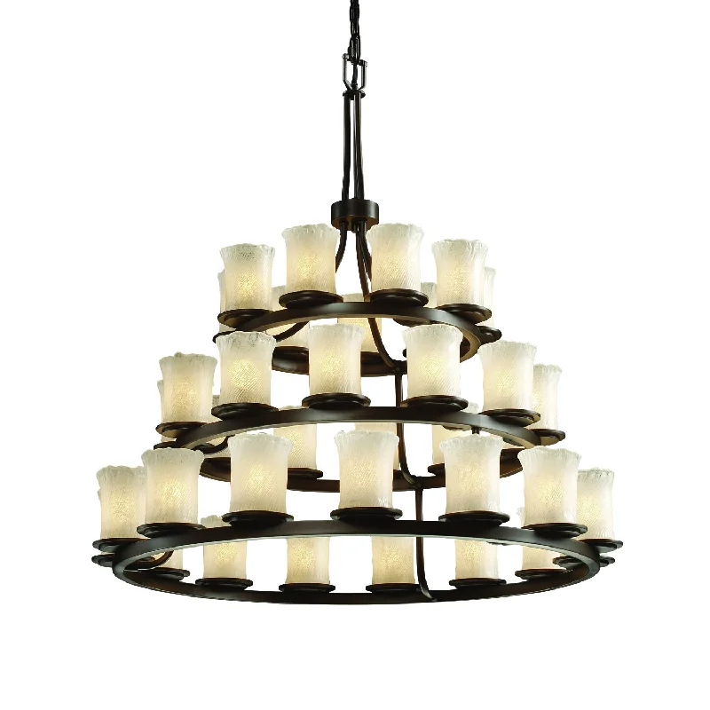 Chandeliers with Candle - Style Bulbs for a Classic AestheticChandeliers with Candle - Style Bulbs for a Classic AestheticJustice Designs Veneto Luce GLA-8712-16-WHTW-DBRZ Chandelier Light - Dark Bronze