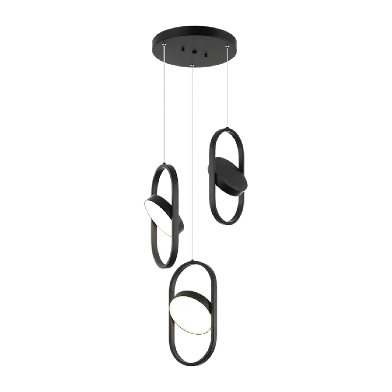 Chandeliers with Metal Frames in Black FinishChandeliers with Metal Frames in Black FinishKennedy 3 Light Pendant