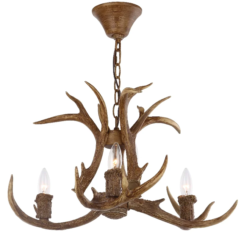 Chandeliers with Metal Frames in Copper FinishChandeliers with Metal Frames in Copper FinishMAKANI 21.5 INCH DIA ANTLER CHANDELIER
