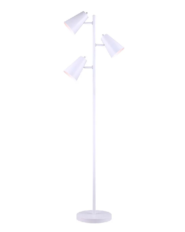 Industrial Style Floor Lamp with Exposed Bulbs for Loft ApartmentsIndustrial Style Floor Lamp with Exposed Bulbs for Loft ApartmentsCanarm Lighting IFL1056A66WH   Lamp White