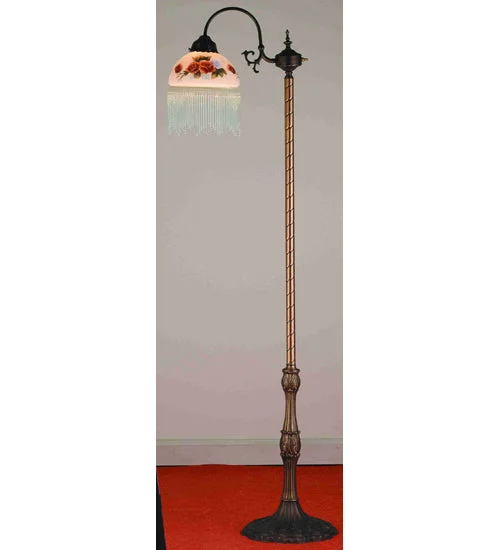 Wood Floor Lamp with Natural Grain for a Warm and Organic FeelWood Floor Lamp with Natural Grain for a Warm and Organic FeelMeyda Lighting 22308 60"H Roussillon Rose Bouquet Bridge Arm Floor Lamp