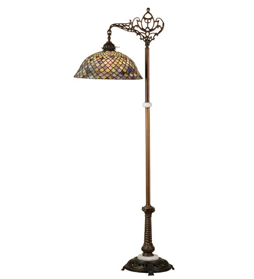 Dimmable Floor Lamp for Adjustable Lighting AmbianceDimmable Floor Lamp for Adjustable Lighting AmbianceMeyda Lighting 65838 60"H Tiffany Fishscale Bridge Arm Floor Lamp