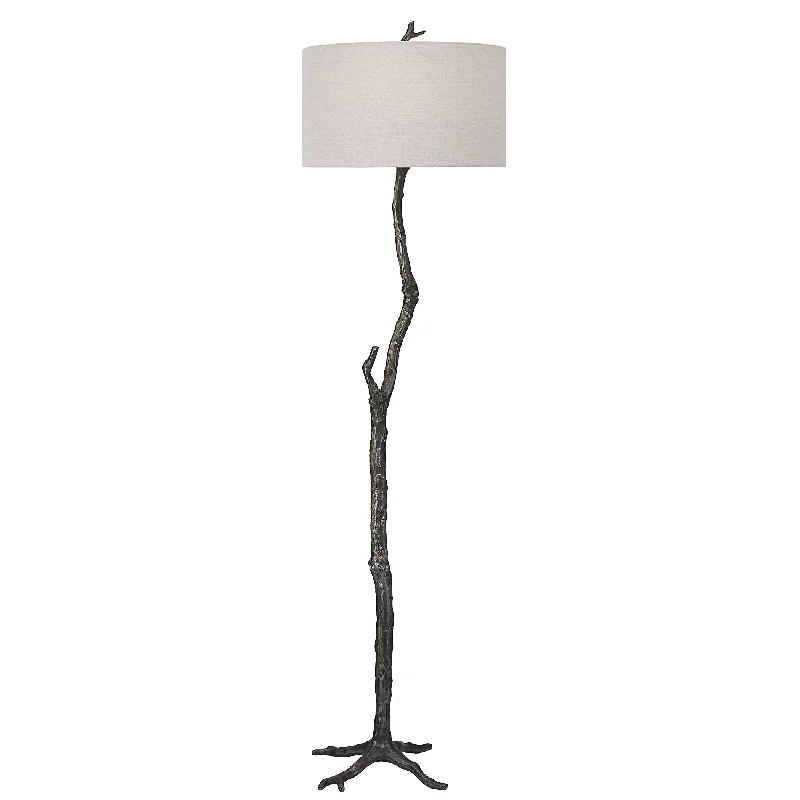 Fabric Floor Lamp with a Linen Shade for a Relaxed AestheticFabric Floor Lamp with a Linen Shade for a Relaxed AestheticUttermost 30063 Spruce Rustic Floor Lamp